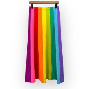 Vintage DeWeese Design Swim And Sun Fashions Rainbow Maxi Skirt Size 12/34 Multi